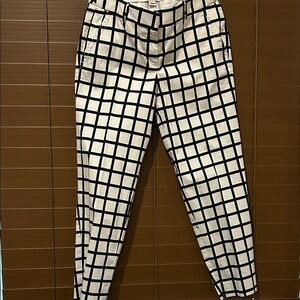 J. Crew Black and White Grid Chinos